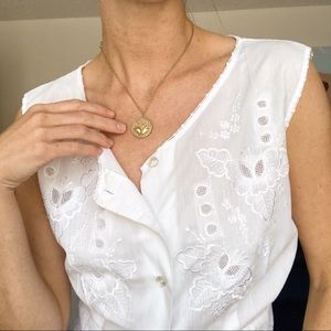 Vintage White Folk Tank Top